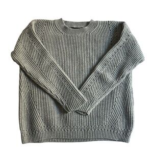 Grey Patterned Knit Sweater